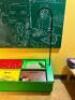 CUSTOM BUILT CHILDREN'S FARMERS MARKET WITH MULTIPLE CABINETS, FAKE FOOD, AND CALK BOARD MENU - 8