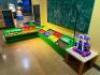 CUSTOM BUILT CHILDREN'S FARMERS MARKET WITH MULTIPLE CABINETS, FAKE FOOD, AND CALK BOARD MENU - 10