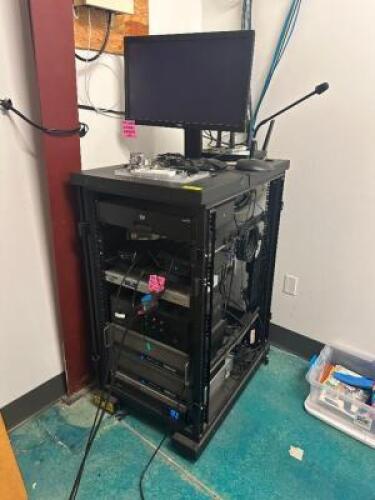 MEDIA CABINET WITH CONTENTS