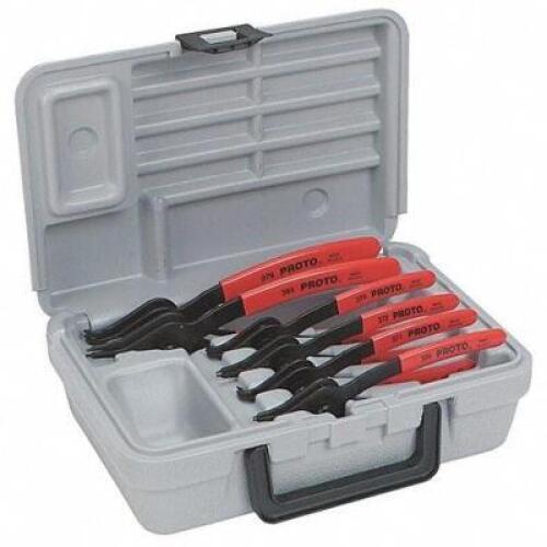 CONVERTIBLE RETAINING RING PLIER SET, NUMBER OF PIECES: 6, FOR BORE DIA.: 3/8 IN TO 3 IN