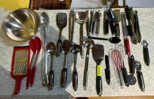 ASSORTED KITCHEN UTENSILS AS SHOWN