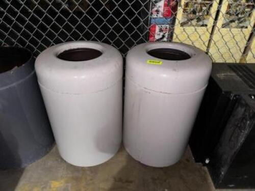 (2)- WASTE BINS WITH LIDS