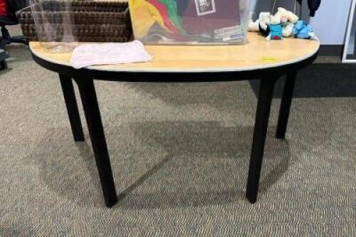 HALF ROUND TABLE WITH CONTENTS