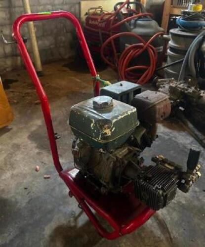 DESCRIPTION TROY BILT GAS POWERED PRESSURE WASHER. MISSING WHEELS ADDITIONAL INFORMATION MOTOR APPEARS TO BE STUCK. CORD DID NOT PULL