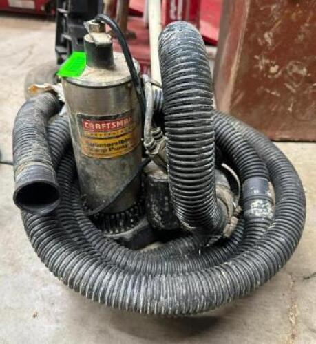 DESCRIPTION: SUBMERSIBLE SUMP PUMP BRAND/MODEL: CRAFTSMAN 390.305001 INFORMATION: 1/2 HP QTY: 1