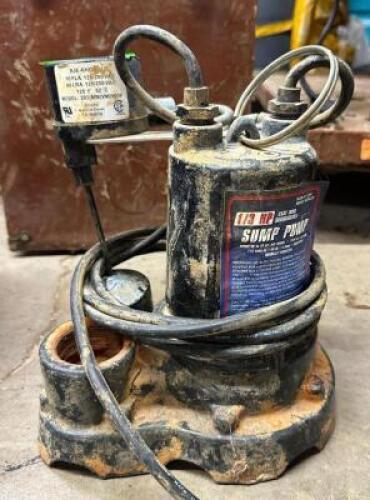 DESCRIPTION: CAST IRON SUBMERSIBLE SUMP PUMP INFORMATION: 1/3 HP QTY: 1