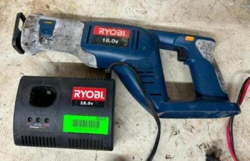 DESCRIPTION: 18V RECIPROCATING SAW WITH CHARGER (NO BATTERY) BRAND/MODEL: RYOBI RJC181 QTY: 1
