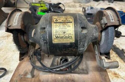 DESCRIPTION: 6" BENCH GRINDER BRAND/MODEL: VALUECRAFT 8620 QTY: 1