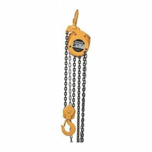 MANUAL CHAIN HOIST, 4,000 LB LOAD CAPACITY, 20 FT HOIST LIFT, 1 1/2 IN HOOK OPENING
