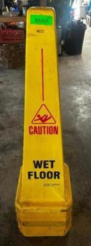 DESCRIPTION (4) YELLOW PLASTIC WET FLOOR SIGNS THIS LOT IS: SOLD BY THE PIECE QTY 4