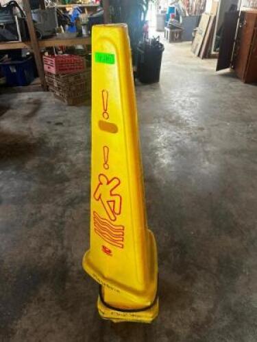 DESCRIPTION (3) YELLOW PLASTIC WET FLOOR SIGNS THIS LOT IS: SOLD BY THE PIECE QTY 3