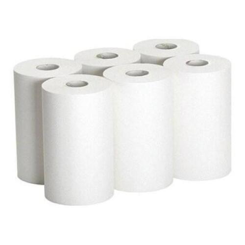 PAPER TOWEL ROLL, HARDWOUND, WHITE, 400 FT ROLL LENGTH, PK 6
