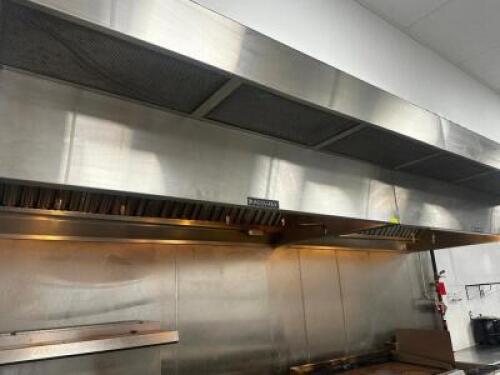 DESCRIPTION ACCUREX 14' STAINLESS EXHAUST SYSTEM W/ FIRE SUPPRESSION, RETURN AIR, AND EXHAUST FAN. BRAND / MODEL: ACCUREX ADDITIONAL INFORMATION W/ DI