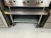 DESCRIPTION 36" LOW BOY STAINLESS EQUIPMENT STANDS ON CASTERS ADDITIONAL INFORMATION W/ SIDE AND BACK 1" SPLASH SIZE 36" LOCATION KITCHEN QTY 1