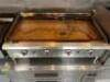 DESCRIPTION SERV-WARE 48" FLAT TOP GRILL. FOUR BURNERS BRAND / MODEL: SERV-WARE ADDITIONAL INFORMATION NATURAL GAS. CHEF BASE NOT INCLUDED SIZE 48" LO