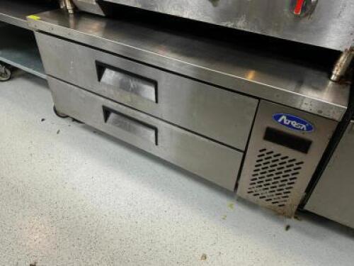 DESCRIPTION ATOSA 52" TWO DRAWER REFRIGERATED CHEFS BASE. BRAND / MODEL: ATOSA ADDITIONAL INFORMATION 115 VOLT, 1 PHASE. IN WORKING ORDER SIZE 52" LOC