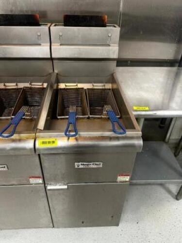DESCRIPTION MAGIC CHEF 40 LB. GAS DEEP FRYER W/ (2) BASKETS BRAND / MODEL: MAGIC CHEF MCC3F40A ADDITIONAL INFORMATION NATURAL FAS LOCATION KITCHEN QTY