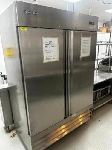 DESCRIPTION NORPOLE TWO DOOR REACH IN FREEZER. BRAND / MODEL: NORPOLE NP2F ADDITIONAL INFORMATION 115 VOLT, 1 PHASE. IN WORKING ORDER LOCATION KITCHEN