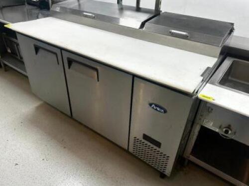 DESCRIPTION ATOSA 67" REFRIGERATED PIZZA PREP TABLE. BRAND / MODEL: MPF8202GR ADDITIONAL INFORMATION NEW 2021. 115 VOLT, 1 PHASE. IN WORKING ORDER SIZ