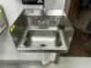 DESCRIPTION WALL MOUNTED STAINLESS HAND SINK . BRAND / MODEL: SERV-WARE HS15S-CWP ADDITIONAL INFORMATION W/ TOWEL AND SOAP DISPENSER LOCATION KITCHEN