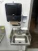 DESCRIPTION WALL MOUNTED STAINLESS HAND SINK . BRAND / MODEL: SERV-WARE HS15S-CWP ADDITIONAL INFORMATION W/ TOWEL AND SOAP DISPENSER LOCATION KITCHEN - 3