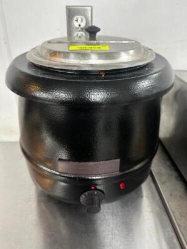 DESCRIPTION SOUP CROCK WARMER W/ INSERT AND LIDS ADDITIONAL INFORMATION 115 VOLT, 1 PHASE. IN WORKING ORDER LOCATION KITCHEN QTY 1