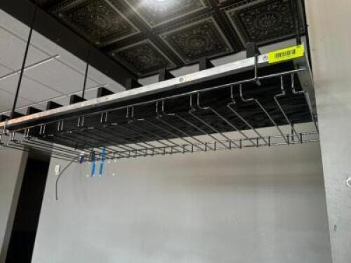 DESCRIPTION 36" CEILING MOUNTED GLASS RACK. LOCATION BAR QTY 1