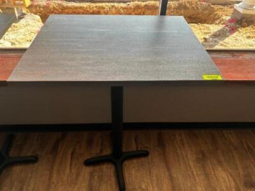 DESCRIPTION (2) 24" X 30" COMPOSITE TABLE W/ SINGLE PUB BASE. BRAND / MODEL: BARSKY-FLEMING SIZE 42" TALL THIS LOT IS: SOLD BY THE PIECE LOCATION BAR