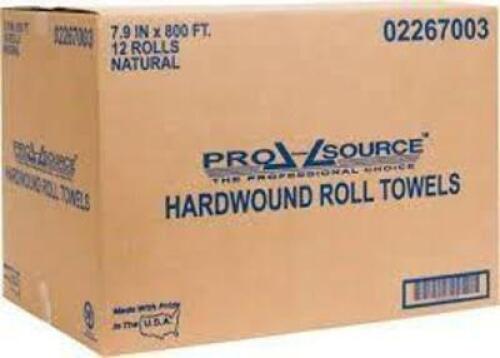 800 ' HARD ROLL OF 1 PLY NATURAL PAPER TOWELS (12 PACK)