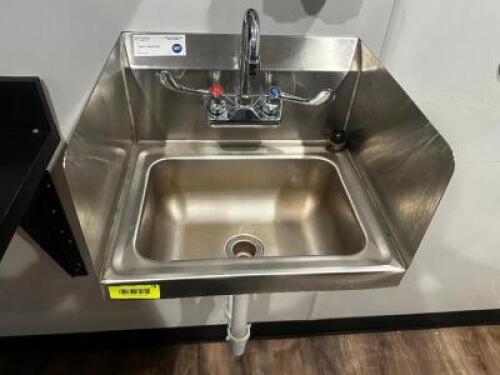 DESCRIPTION WALL MOUNTED STAINLESS HAND SINK . BRAND / MODEL: SERV-WARE HS15S-CWP ADDITIONAL INFORMATION W/ TOWEL AND SOAP DISPENSER LOCATION BAR QTY