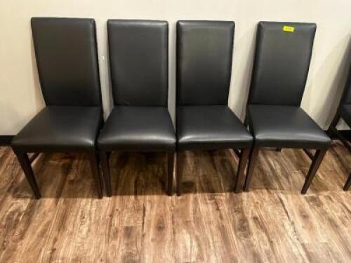 DESCRIPTION (4) HIGH BACK BROWN PLEATHER DINING CHAIRS THIS LOT IS: SOLD BY THE PIECE LOCATION SEATING QTY 4