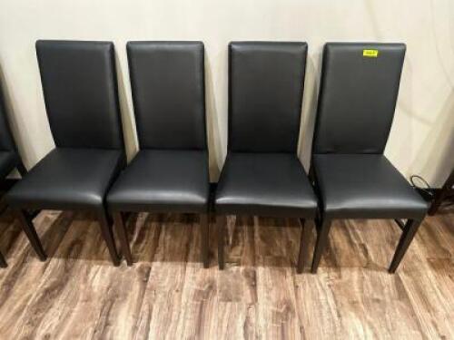 DESCRIPTION (4) HIGH BACK BROWN PLEATHER DINING CHAIRS THIS LOT IS: SOLD BY THE PIECE LOCATION SEATING QTY 4