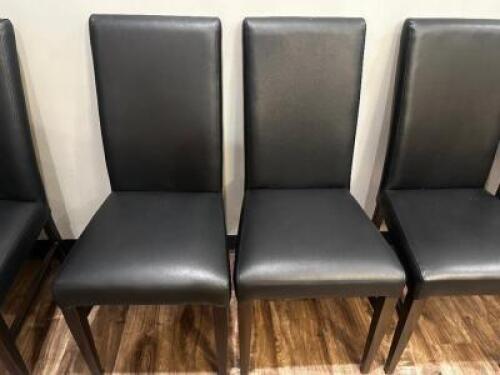 DESCRIPTION (4) HIGH BACK BROWN PLEATHER DINING CHAIRS THIS LOT IS: SOLD BY THE PIECE LOCATION SEATING QTY 4