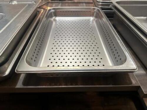 DESCRIPTION (2) FULL SIZE SLOTTED STAINLESS INSERTS SIZE 2" DEEP THIS LOT IS: SOLD BY THE PIECE LOCATION SEATING QTY 2