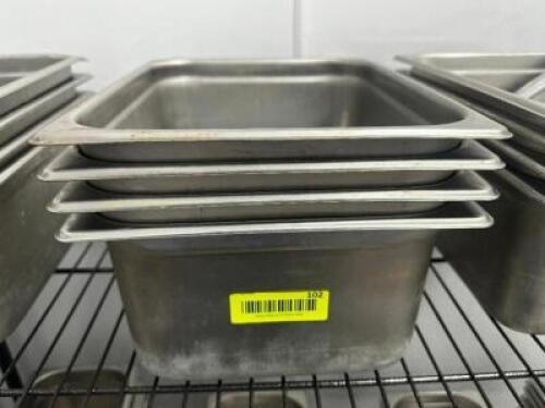 DESCRIPTION (4) HALF SIZE STAINLESS INSERTS. SIZE 6" DEEP THIS LOT IS: SOLD BY THE PIECE LOCATION KITCHEN QTY 4