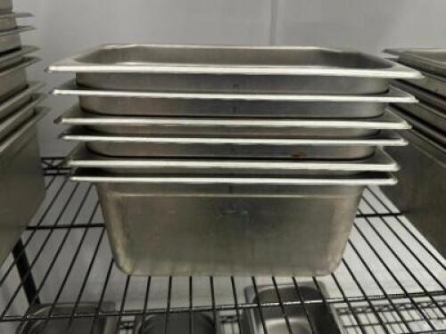 DESCRIPTION (6) 1/3 SIZE STAINLESS INSERTS SIZE 6" DEEP THIS LOT IS: SOLD BY THE PIECE LOCATION KITCHEN QTY 6