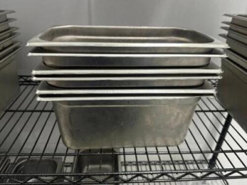DESCRIPTION (6) 1/3 SIZE STAINLESS INSERTS SIZE 6" DEEP THIS LOT IS: SOLD BY THE PIECE LOCATION KITCHEN QTY 6
