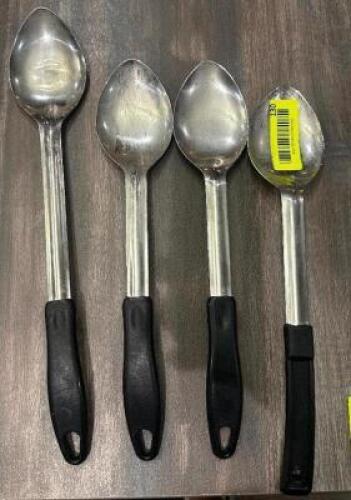 DESCRIPTION (4) STAINLESS SERVING SPOONS THIS LOT IS: SOLD BY THE PIECE LOCATION SEATING QTY 4