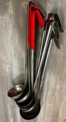 DESCRIPTION (8) ASSORTED STAINLESS LADLES THIS LOT IS: ONE MONEY LOCATION SEATING QTY 1