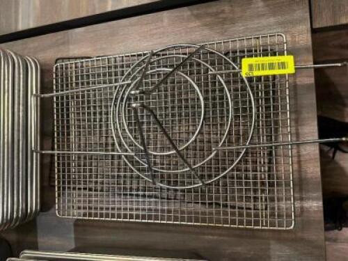 DESCRIPTION (2) COOLING RACKS AND (2) CONE DRAIN BOARD. THIS LOT IS: ONE MONEY LOCATION SEATING QTY 1
