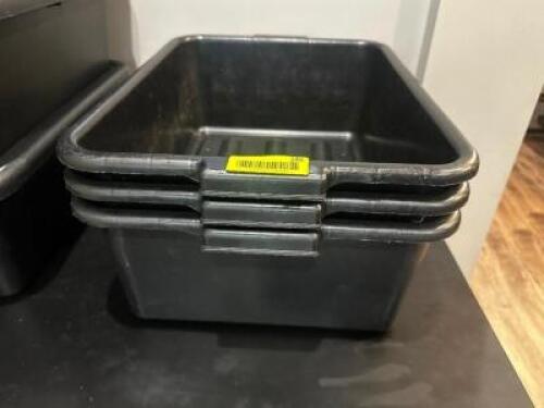 DESCRIPTION (3) BLACK PLASTIC BUS TUBS- NO LID THIS LOT IS: SOLD BY THE PIECE LOCATION SEATING QTY 3