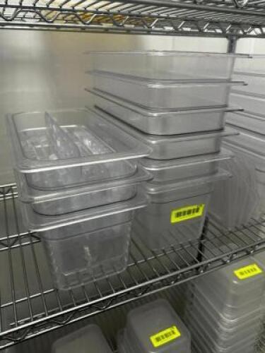 DESCRIPTION (6) 1/3 SIZE PLASTIC INSERTS W/ LIDS. SIZE 6" DEEP THIS LOT IS: SOLD BY THE PIECE LOCATION KITCHEN QTY 6