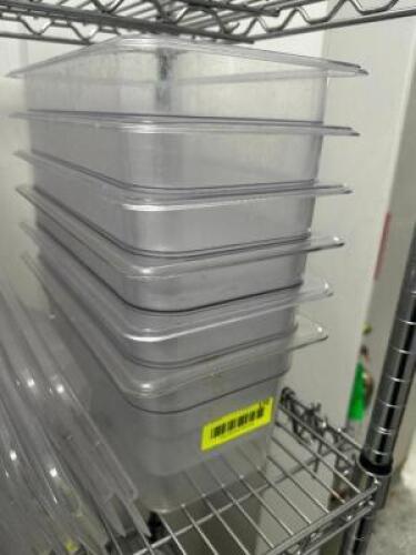 DESCRIPTION (6) 1/3 SIZE PLASTIC INSERTS. NO LID SIZE 6" DEEP THIS LOT IS: SOLD BY THE PIECE LOCATION KITCHEN QTY 6
