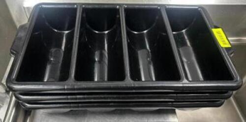 DESCRIPTION (3) BLACK PLASTIC SILVERWARE CADDYS THIS LOT IS: SOLD BY THE PIECE LOCATION KITCHEN QTY 3