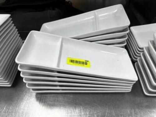 DESCRIPTION (12) LONG CHINA APPETIZER PLATES THIS LOT IS: SOLD BY THE PIECE LOCATION KITCHEN QTY 12