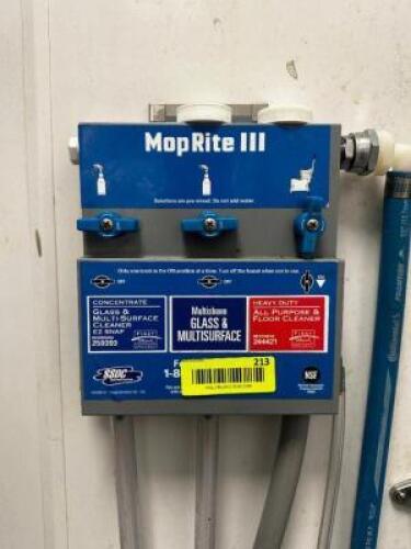 DESCRIPTION CHEMICAL DISPENSER AND MOP RACK LOCATION KITCHEN QTY 1