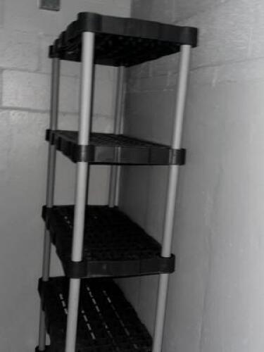 DESCRIPTION 36" PLASTIC SHELVING UNIT LOCATION BASEMENT QTY 1
