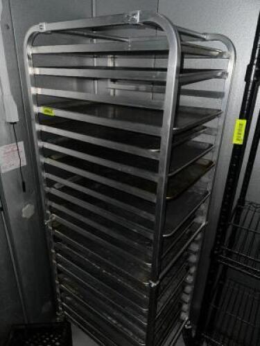 DESCRIPTION TWENTY PAN TRAY RACK W/ CONTENTS LOCATION BASEMENT QTY 1