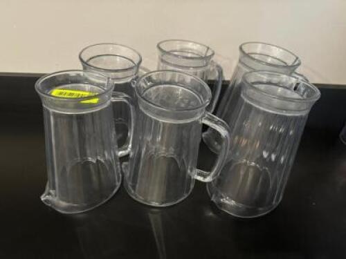 DESCRIPTION (6) 64 OZ PLASTIC WATER PITCHERS THIS LOT IS: SOLD BY THE PIECE LOCATION BAR QTY 6