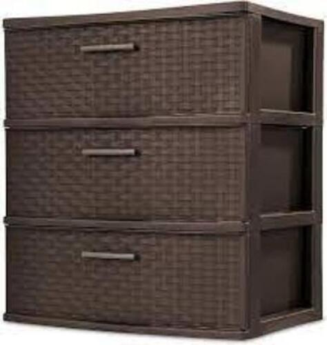 3-DRAWER WIDE WEAVE TOWER